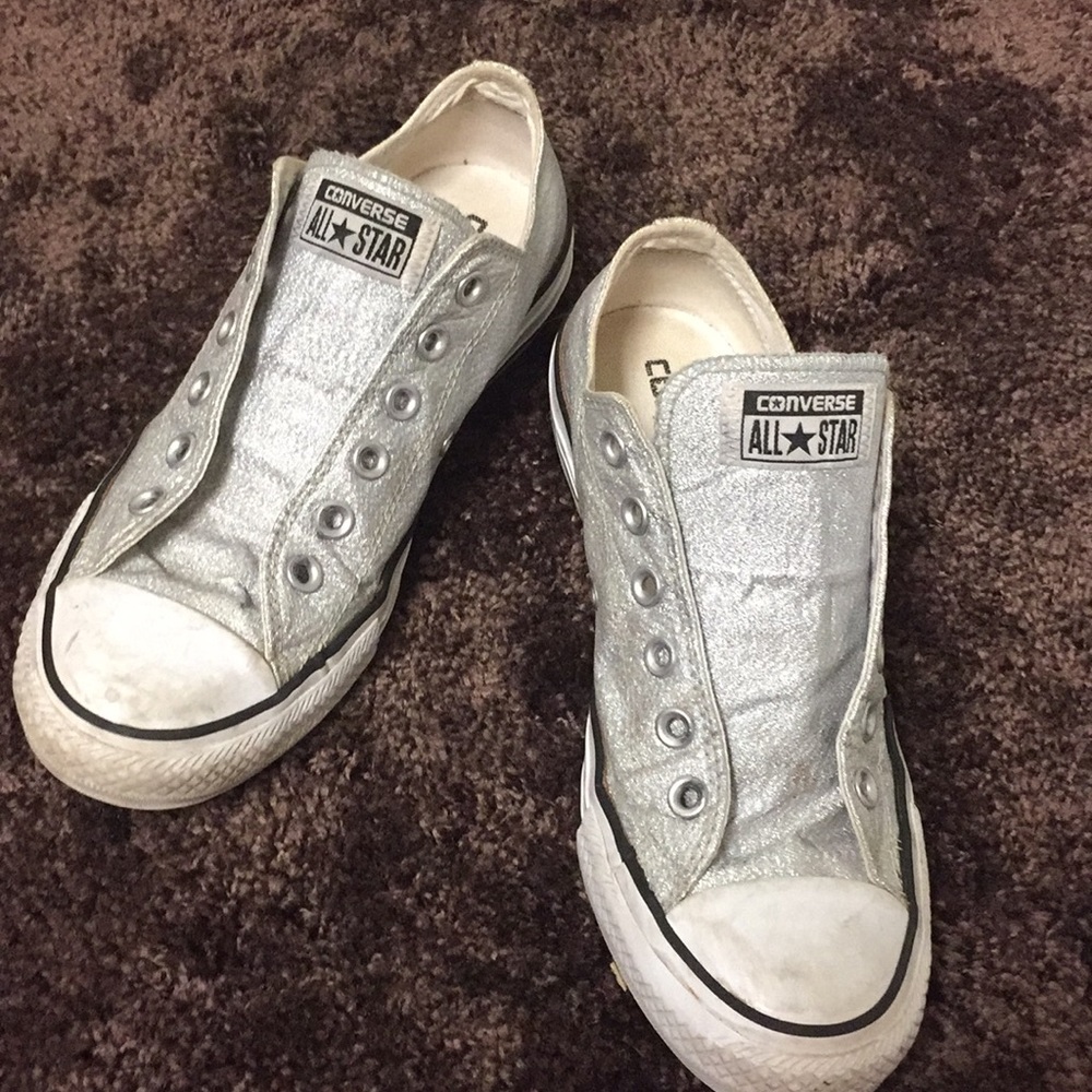 Used Converse All Stars (sparkly silver)